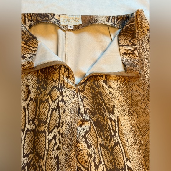 Caché Snake Print Flared vintage Pants Y2K size 6 - Picture 7 of 14